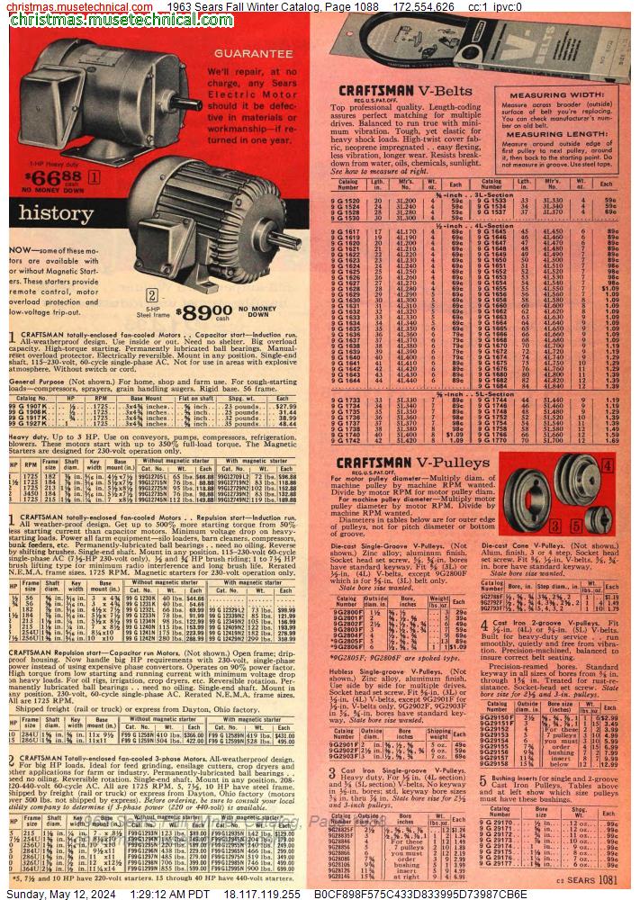 1963 Sears Fall Winter Catalog, Page 1088