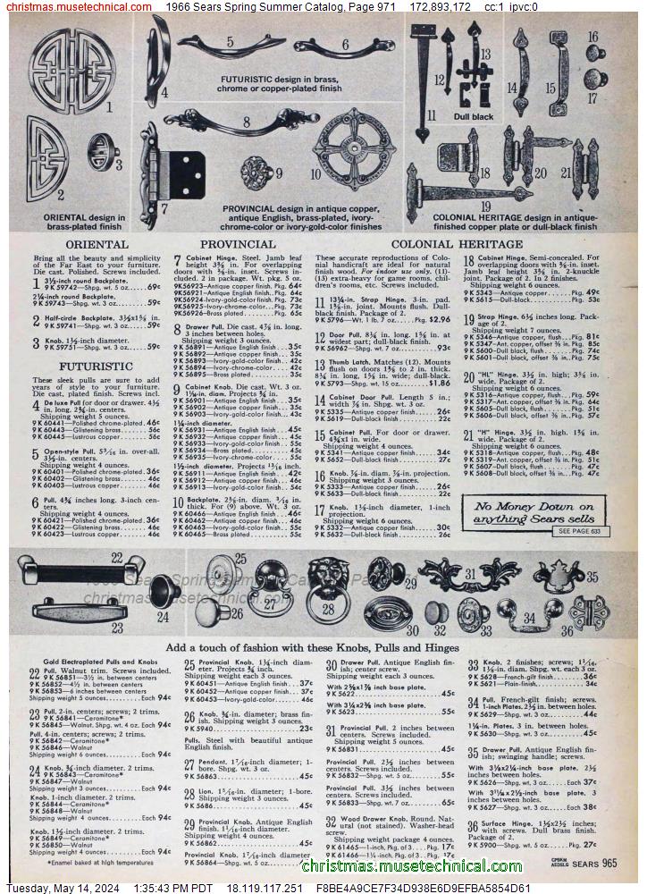 1966 Sears Spring Summer Catalog, Page 971