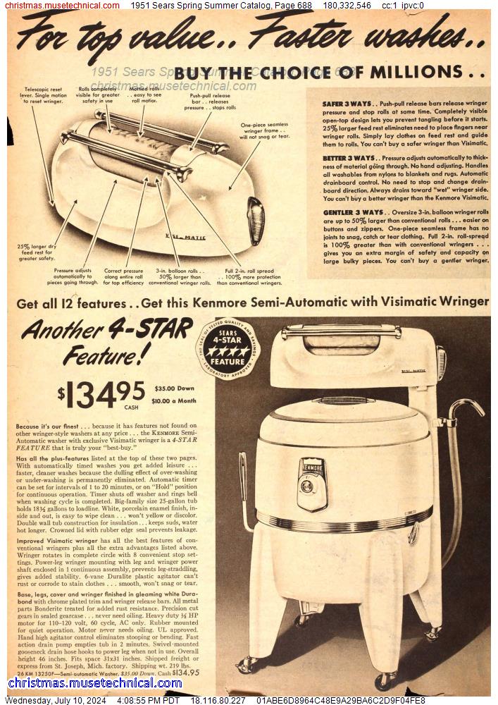1951 Sears Spring Summer Catalog, Page 688