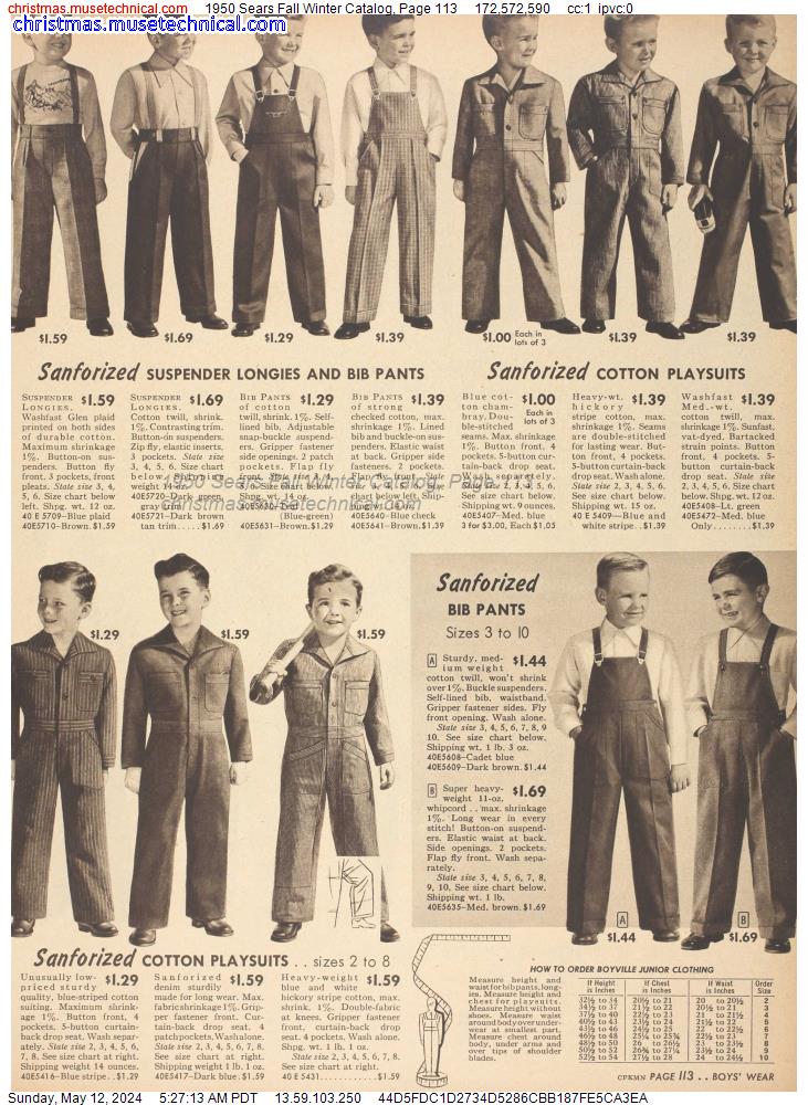 1950 Sears Fall Winter Catalog, Page 113