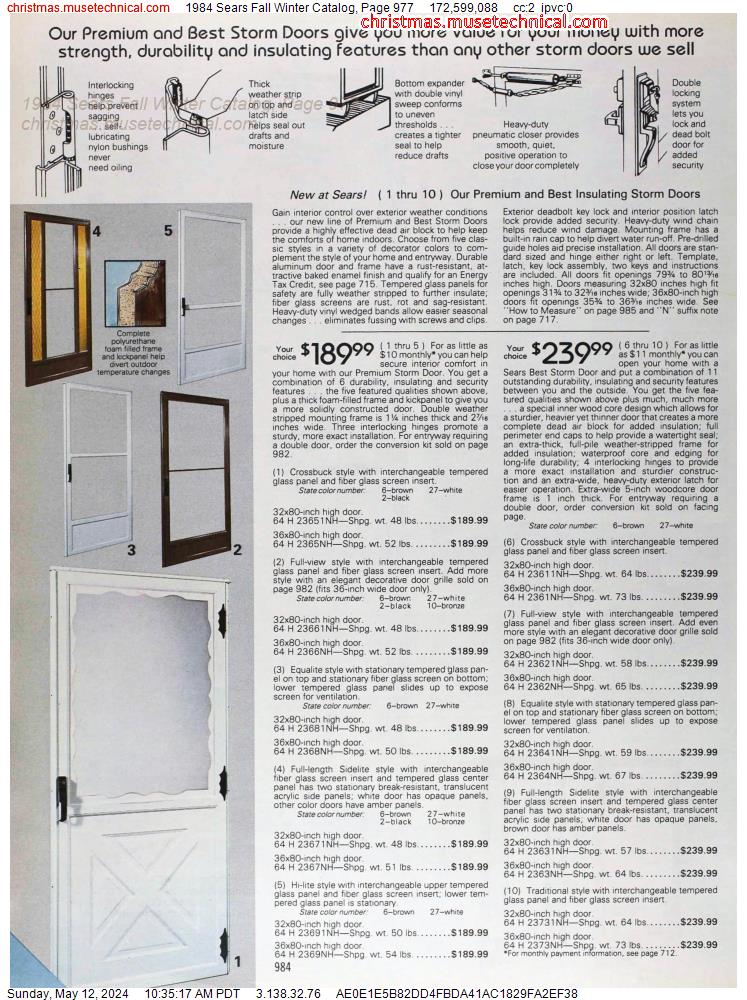 1984 Sears Fall Winter Catalog, Page 977
