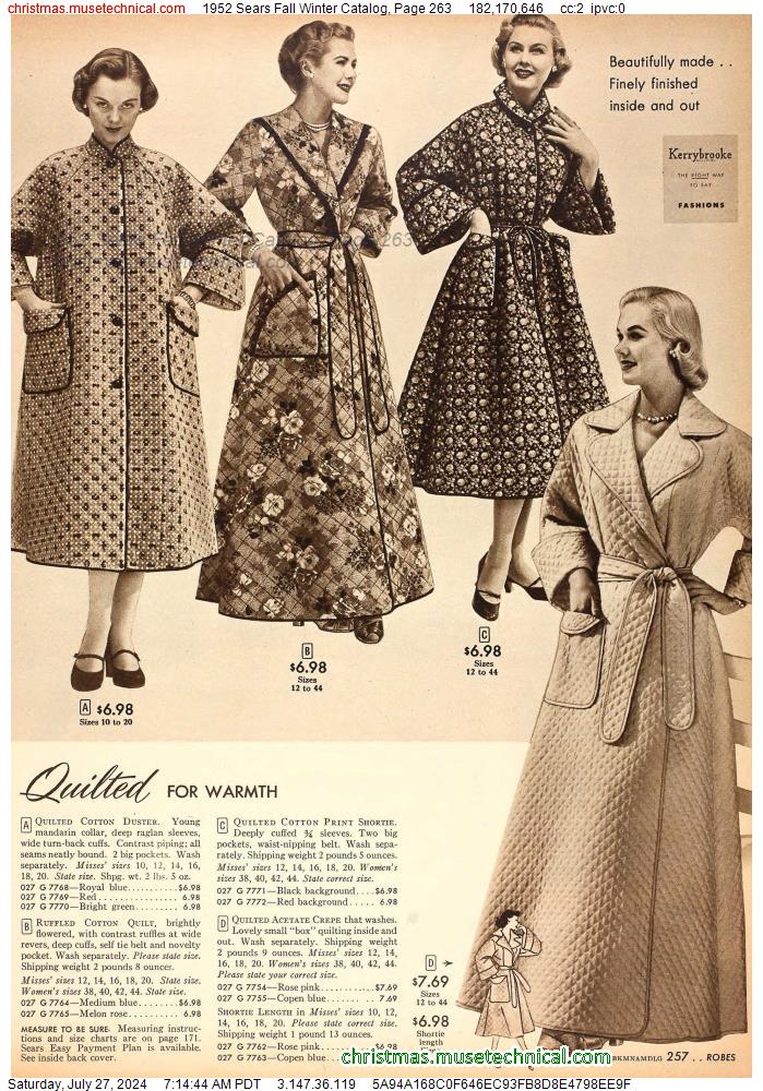 1952 Sears Fall Winter Catalog, Page 263