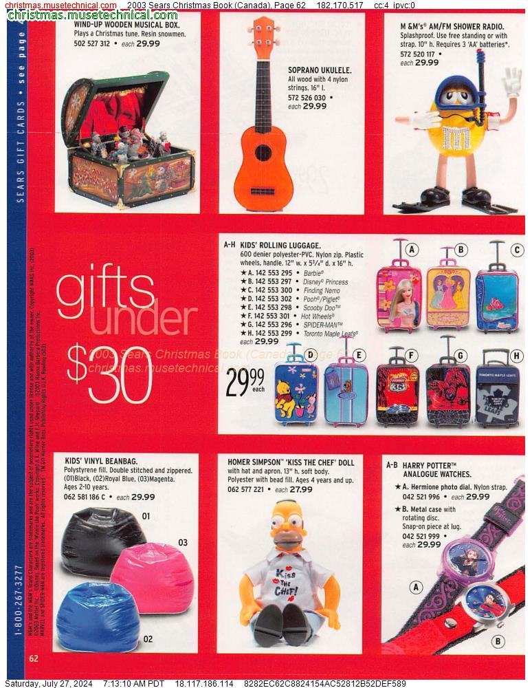 2003 Sears Christmas Book (Canada), Page 62
