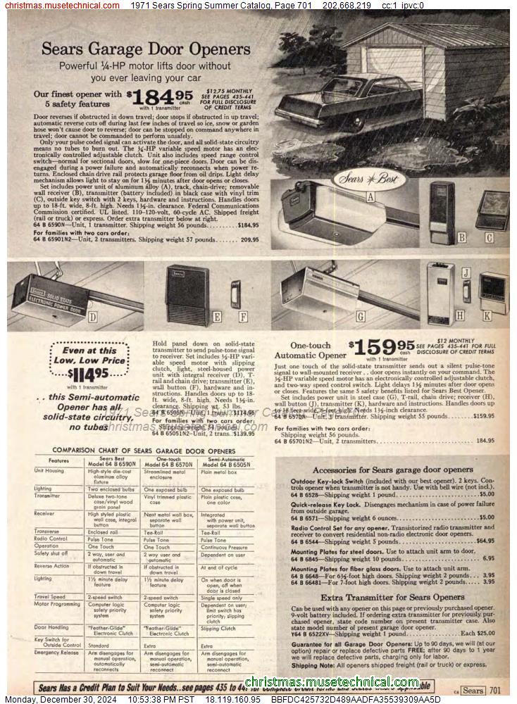 1971 Sears Spring Summer Catalog, Page 701