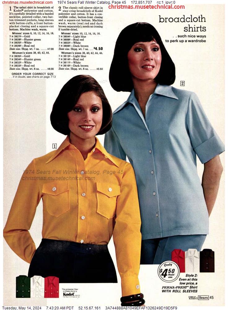 1974 Sears Fall Winter Catalog, Page 45
