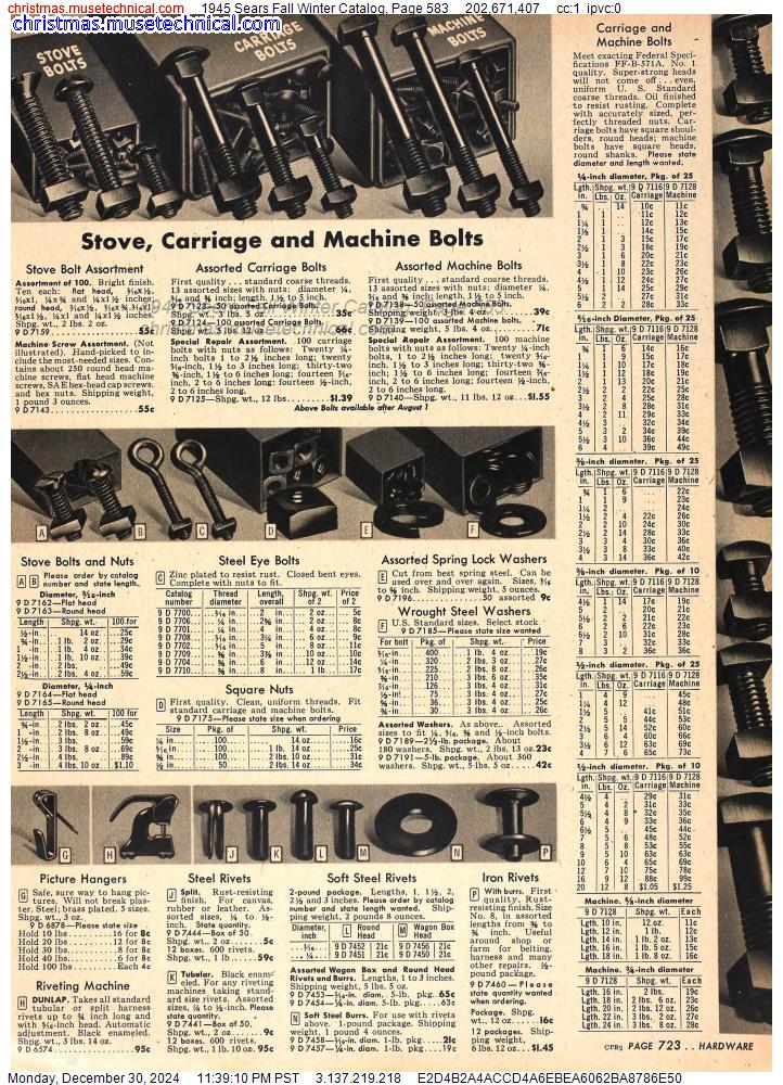 1945 Sears Fall Winter Catalog, Page 583