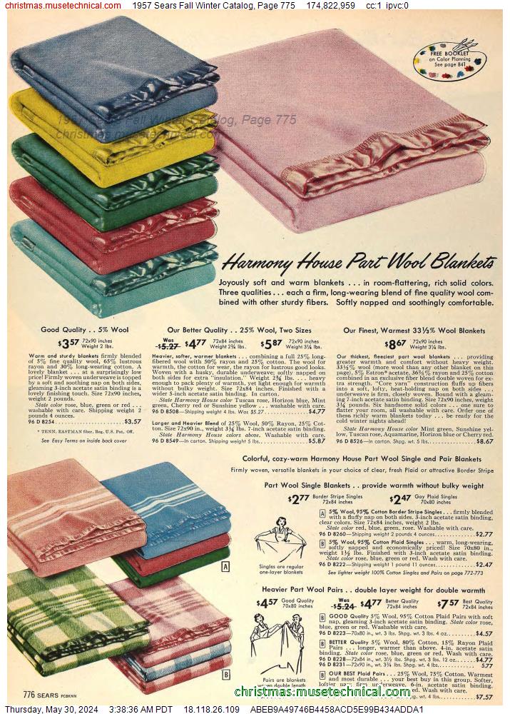 1957 Sears Fall Winter Catalog, Page 775