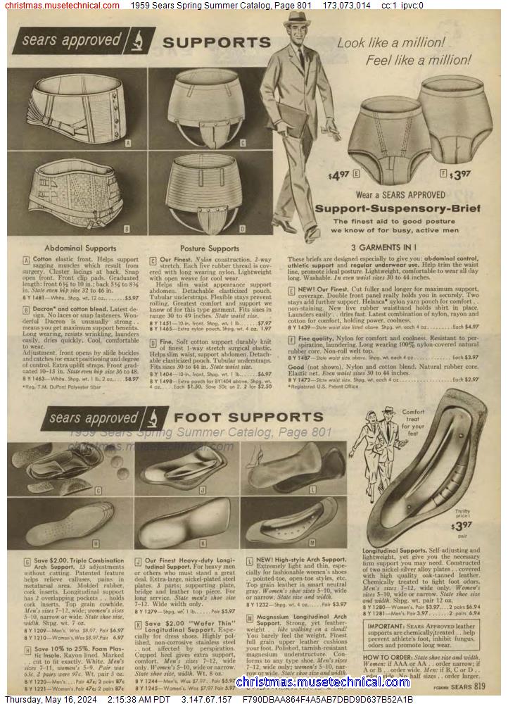 1959 Sears Spring Summer Catalog, Page 801