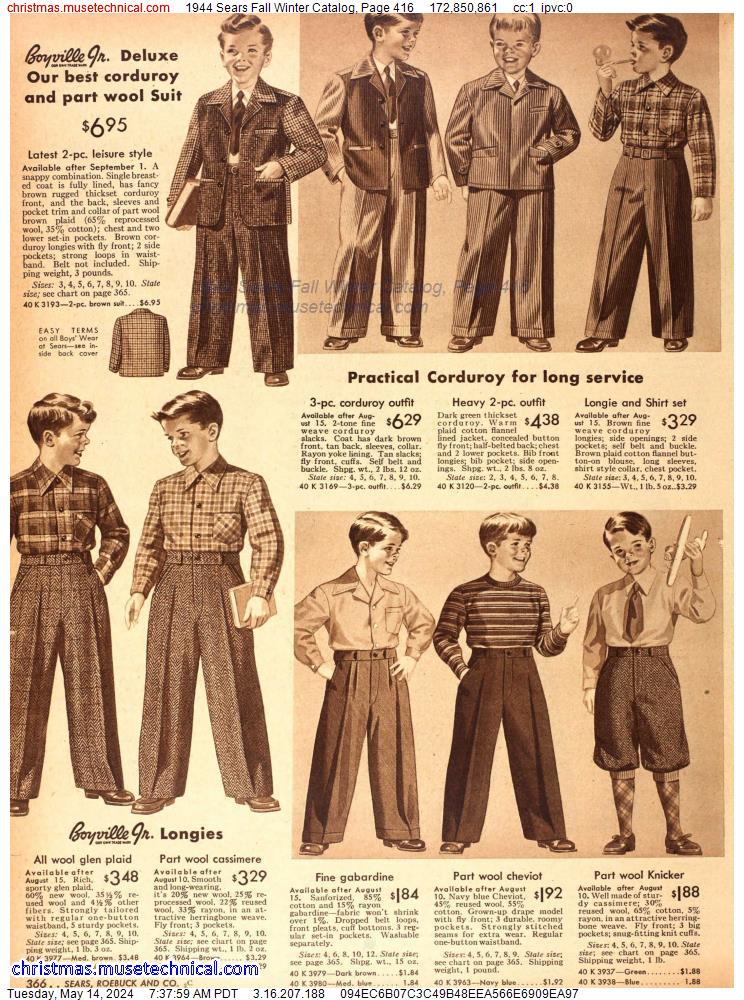 1944 Sears Fall Winter Catalog, Page 416