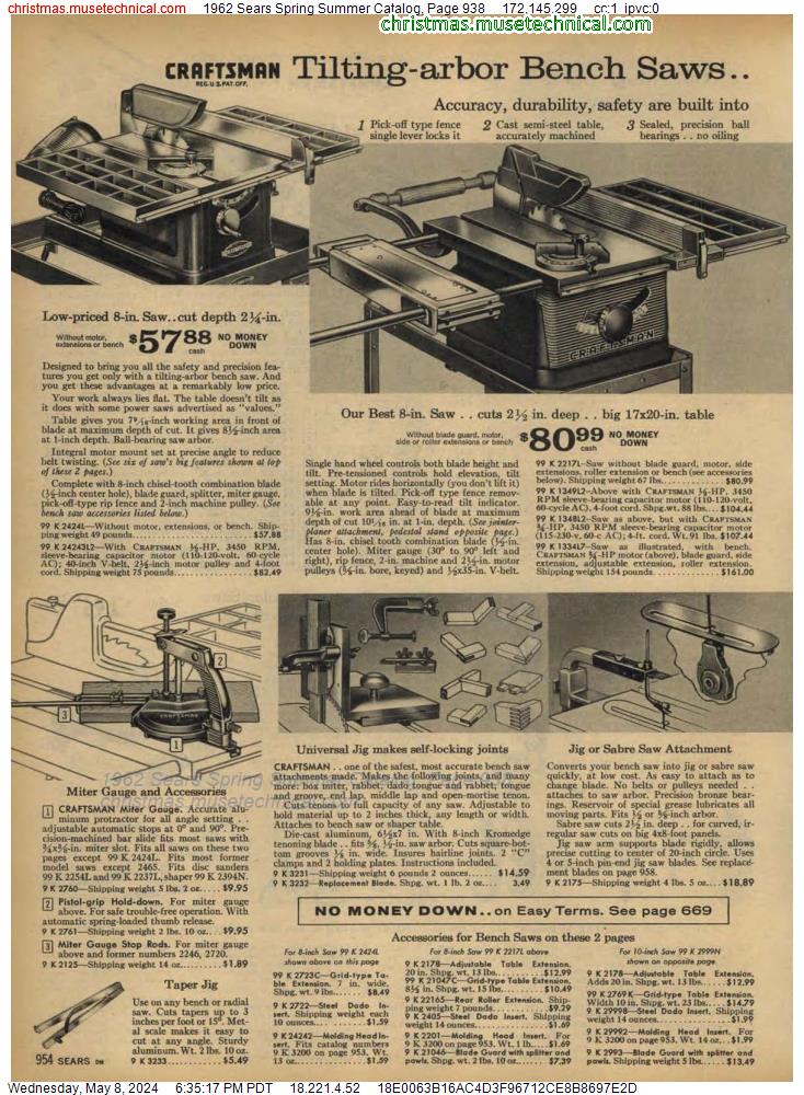 1962 Sears Spring Summer Catalog, Page 938