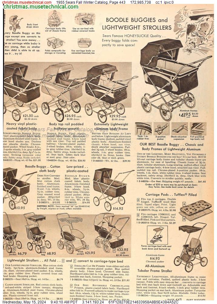 1955 Sears Fall Winter Catalog, Page 443