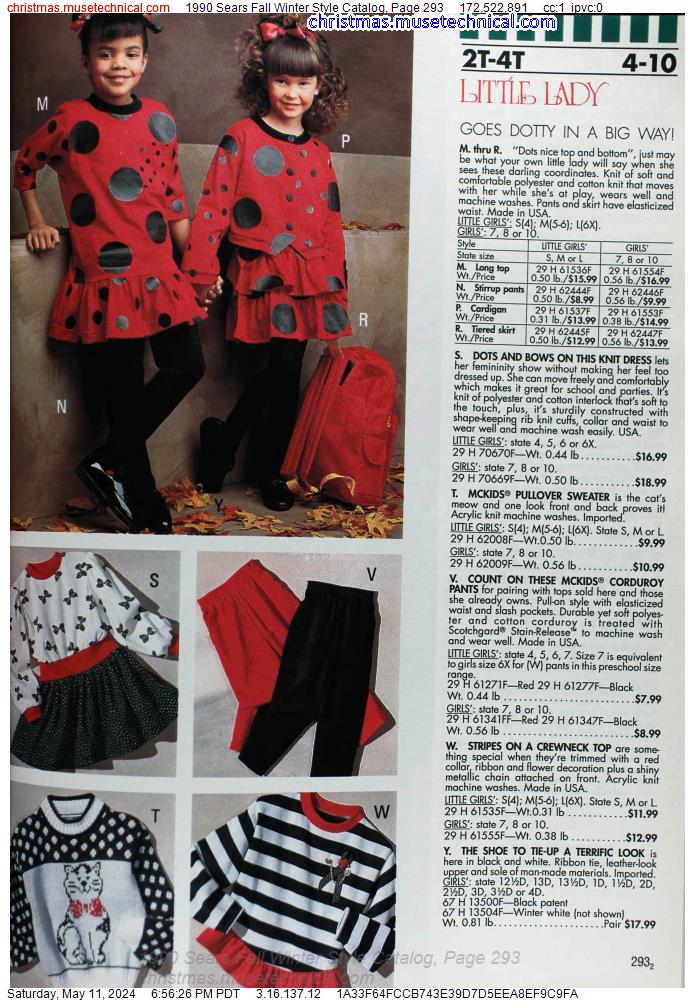 1990 Sears Fall Winter Style Catalog, Page 293