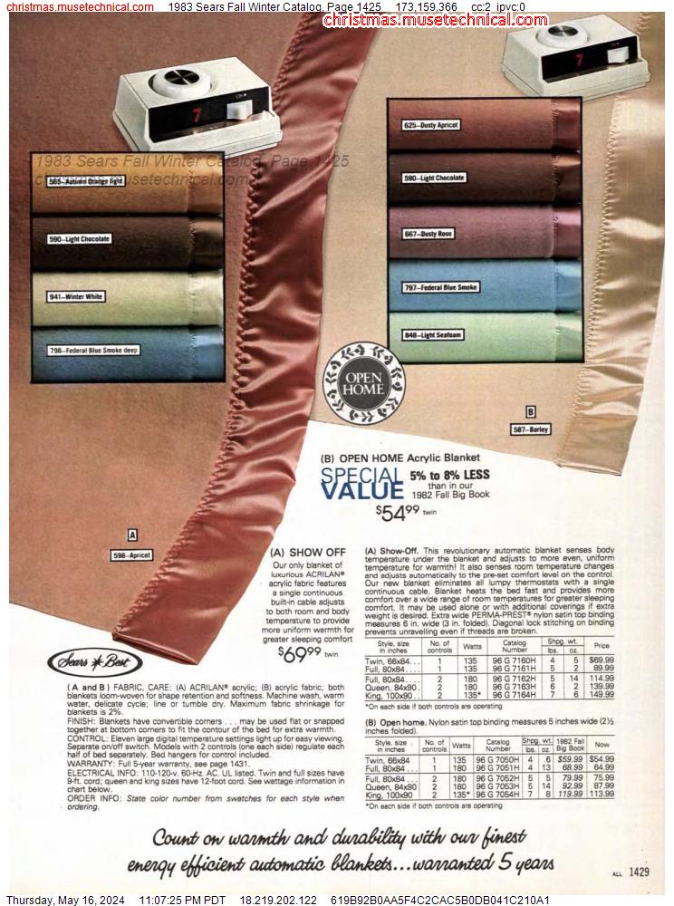 1983 Sears Fall Winter Catalog, Page 1425