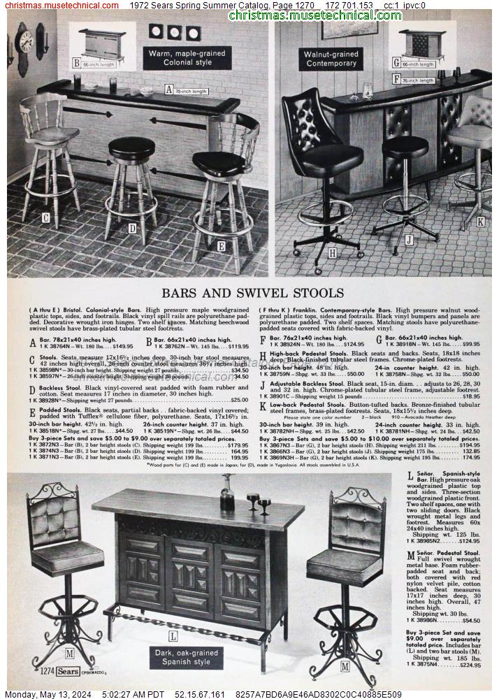 1972 Sears Spring Summer Catalog, Page 1270