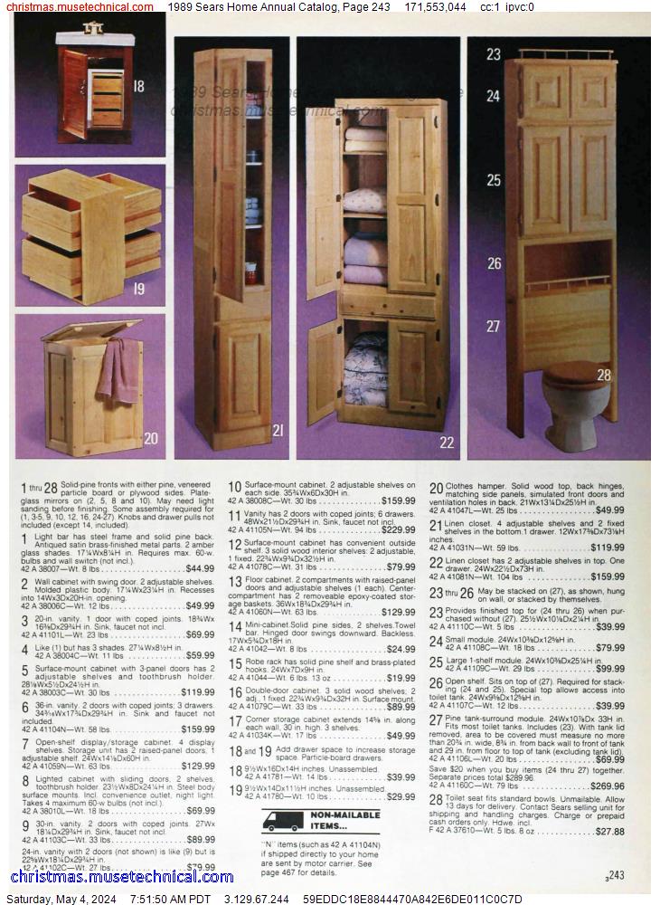 1989 Sears Home Annual Catalog, Page 243