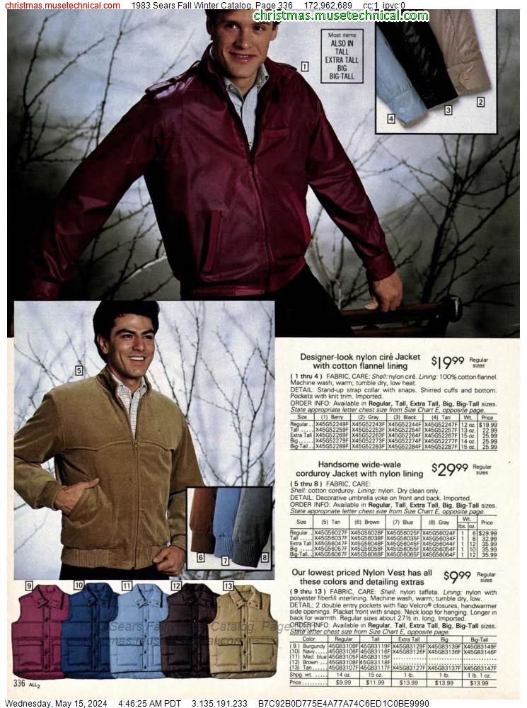 1983 Sears Fall Winter Catalog, Page 336