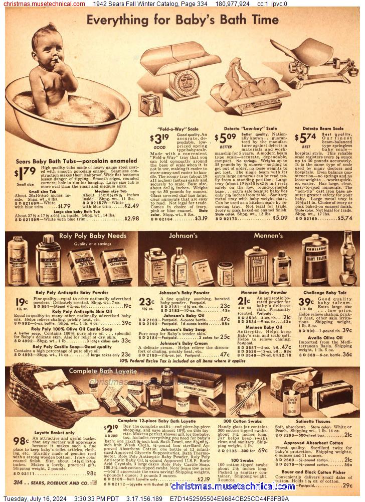 1942 Sears Fall Winter Catalog, Page 334