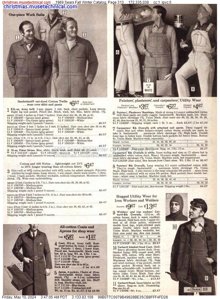 1969 Sears Fall Winter Catalog, Page 313