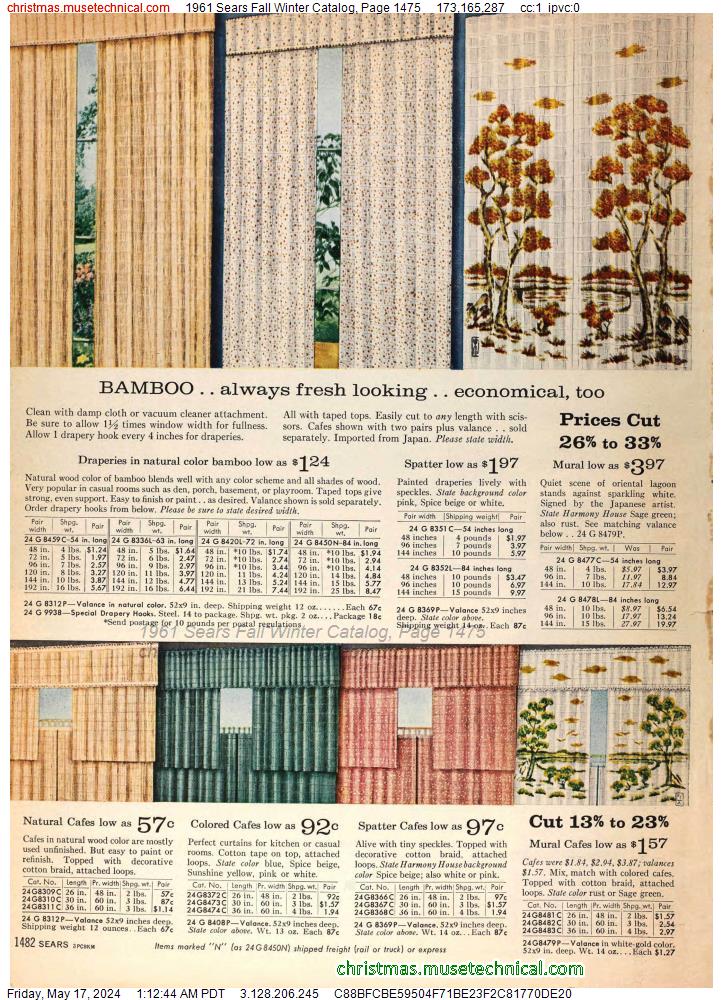 1961 Sears Fall Winter Catalog, Page 1475
