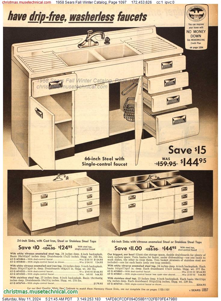 1958 Sears Fall Winter Catalog, Page 1097