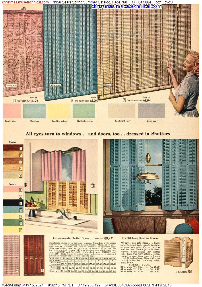 1958 Sears Spring Summer Catalog, Page 760