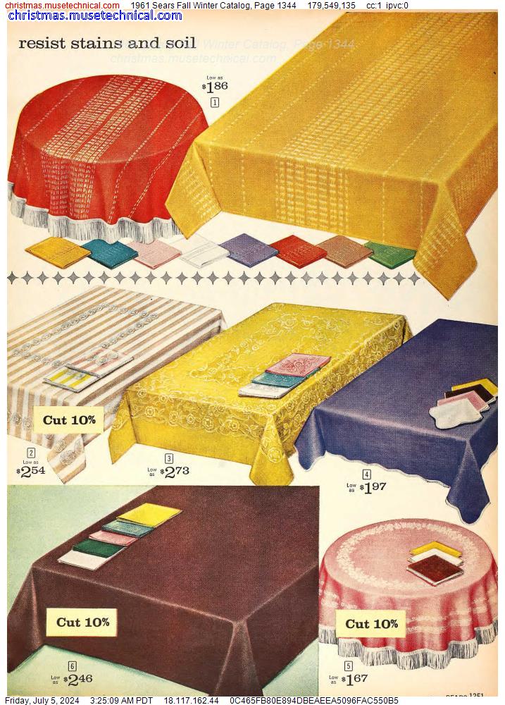 1961 Sears Fall Winter Catalog, Page 1344