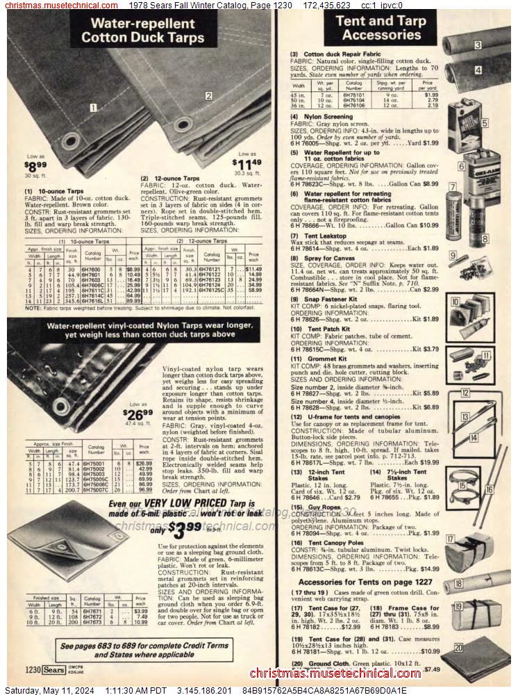 1978 Sears Fall Winter Catalog, Page 1230