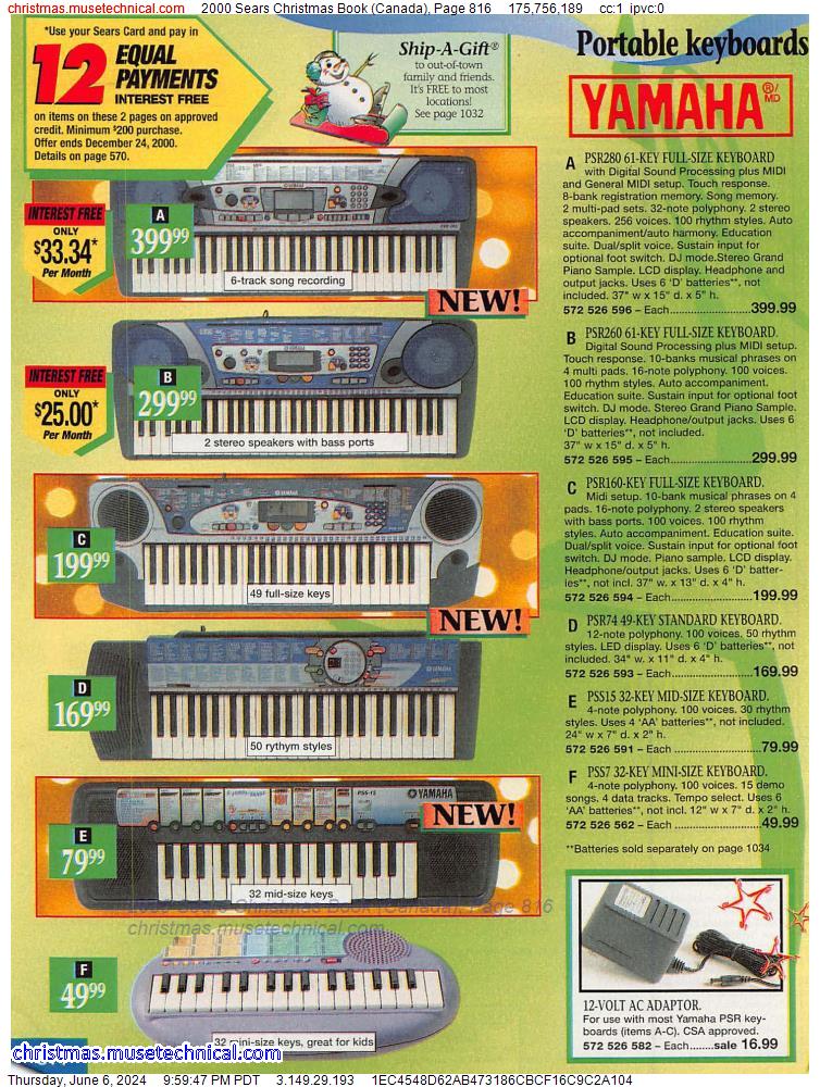 2000 Sears Christmas Book (Canada), Page 816