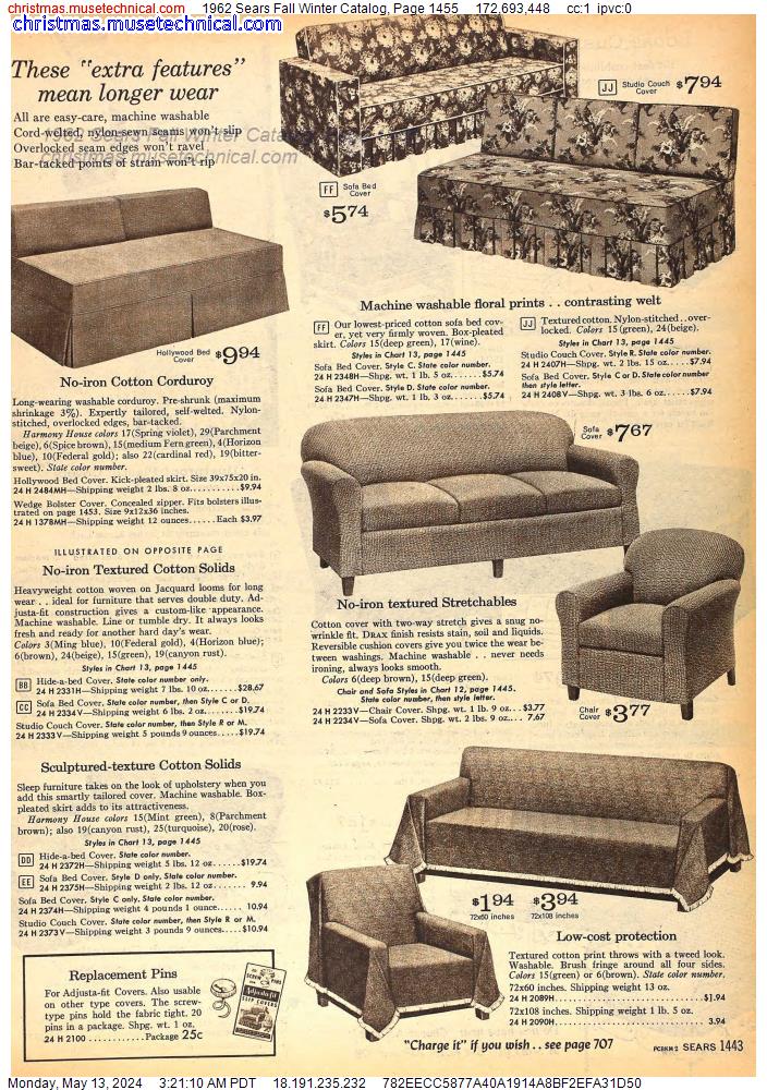 1962 Sears Fall Winter Catalog, Page 1455