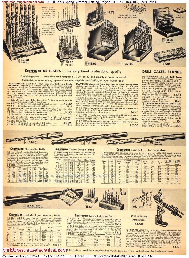 1950 Sears Spring Summer Catalog, Page 1036