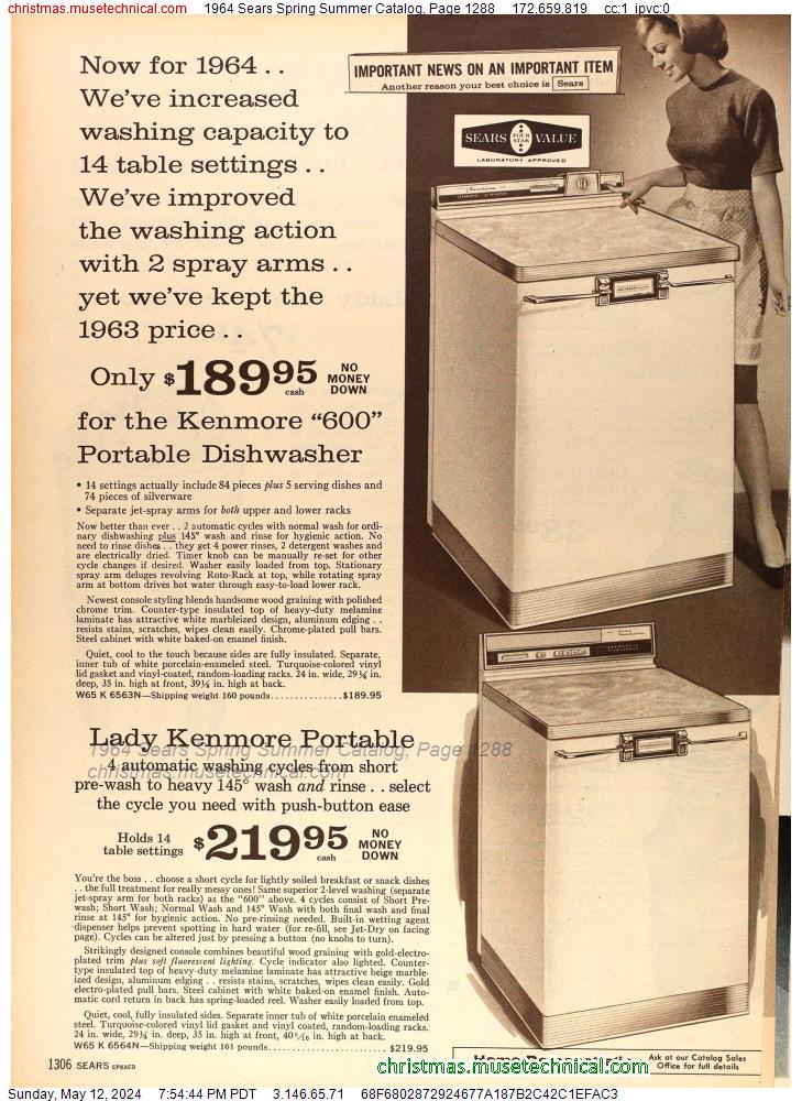1964 Sears Spring Summer Catalog, Page 1288