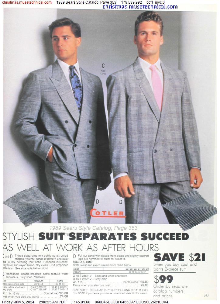 1989 Sears Style Catalog, Page 353