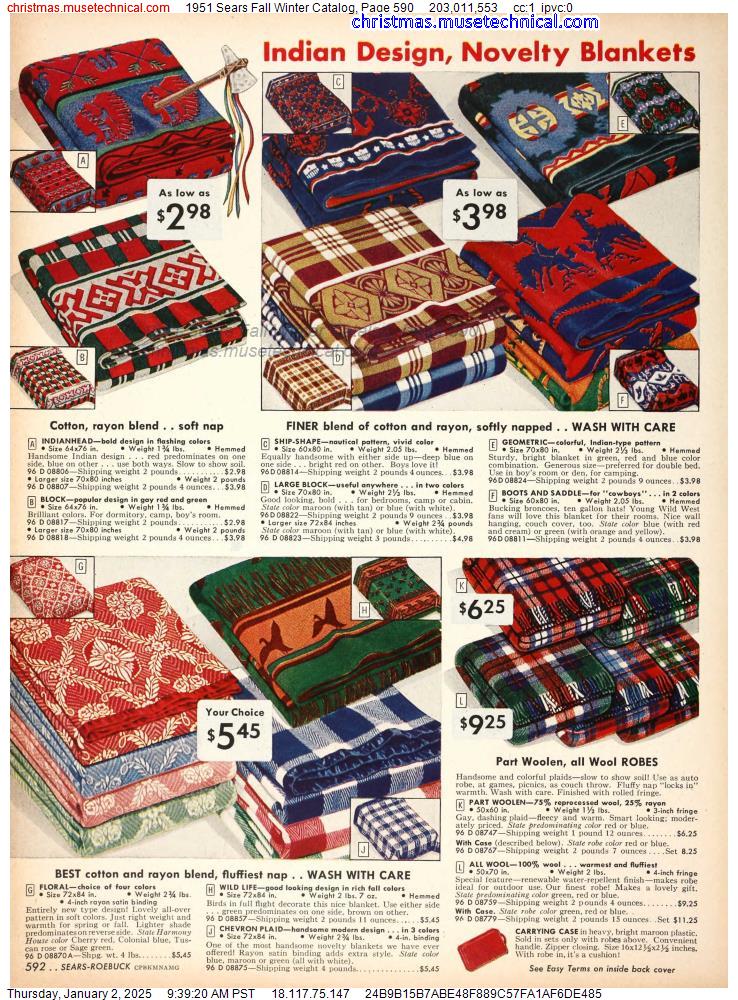 1951 Sears Fall Winter Catalog, Page 590