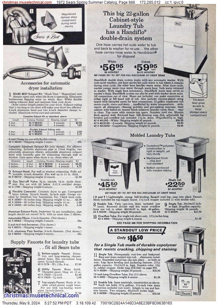 1972 Sears Spring Summer Catalog, Page 988