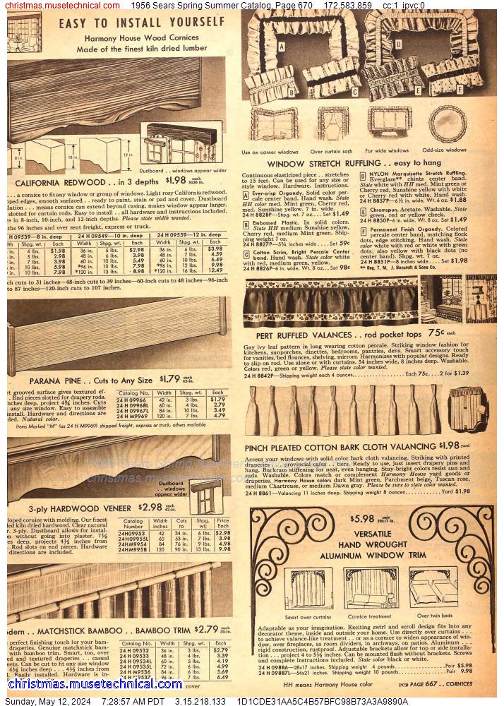 1956 Sears Spring Summer Catalog, Page 670