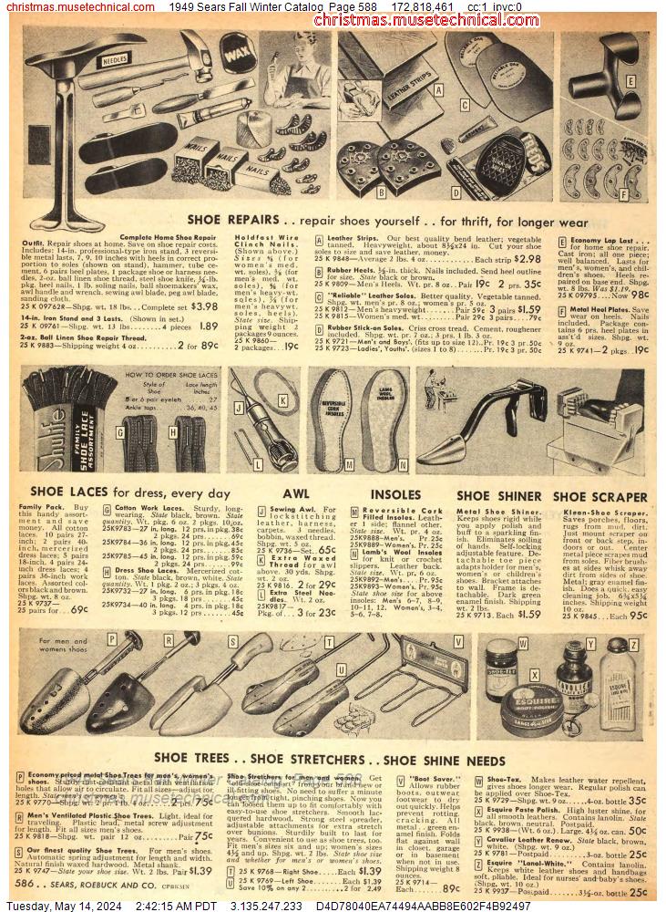 1949 Sears Fall Winter Catalog, Page 588