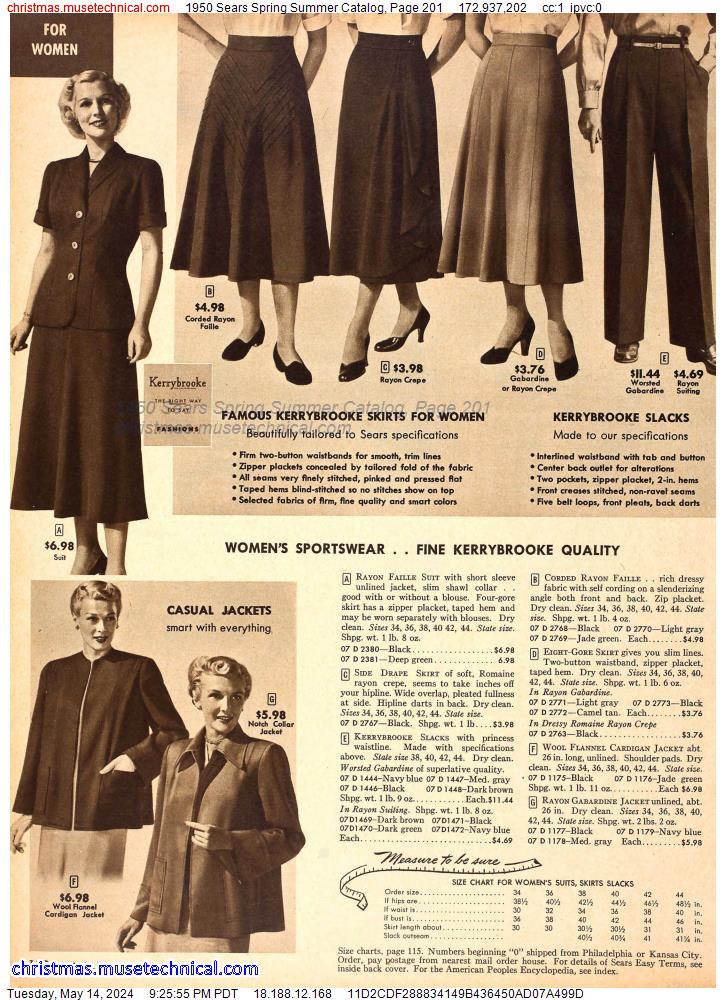 1950 Sears Spring Summer Catalog, Page 201