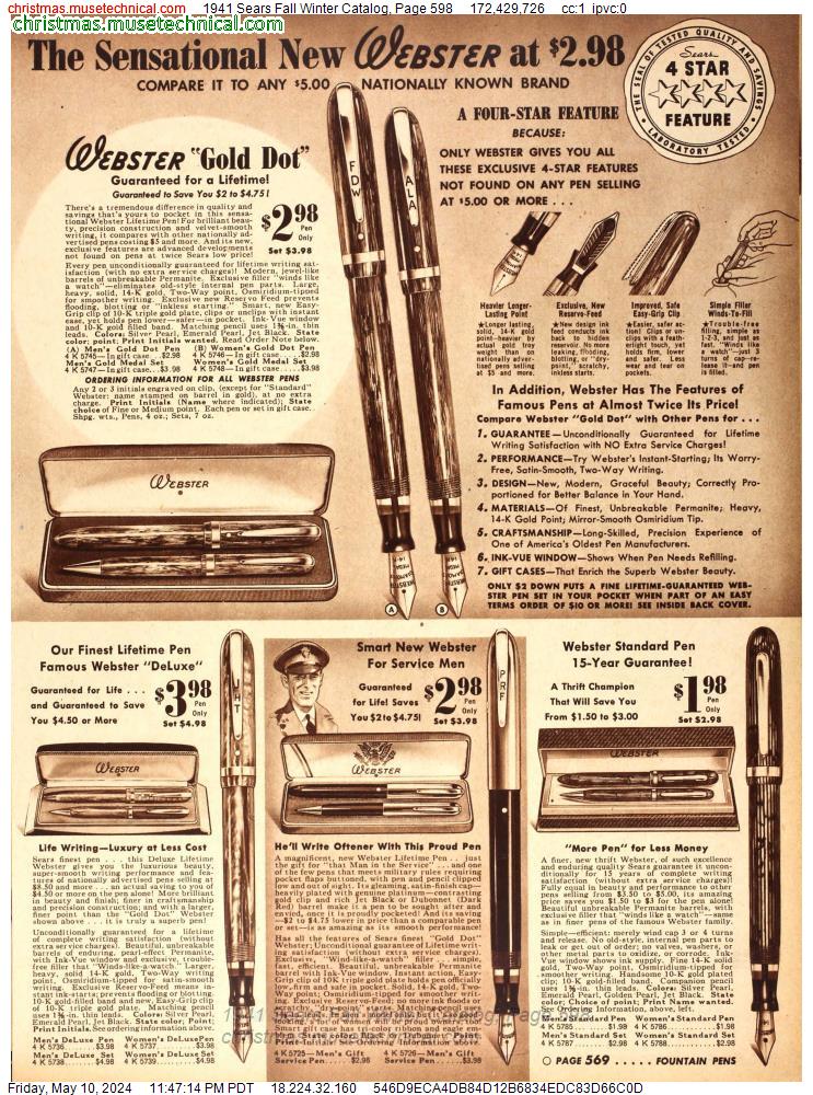1941 Sears Fall Winter Catalog, Page 598