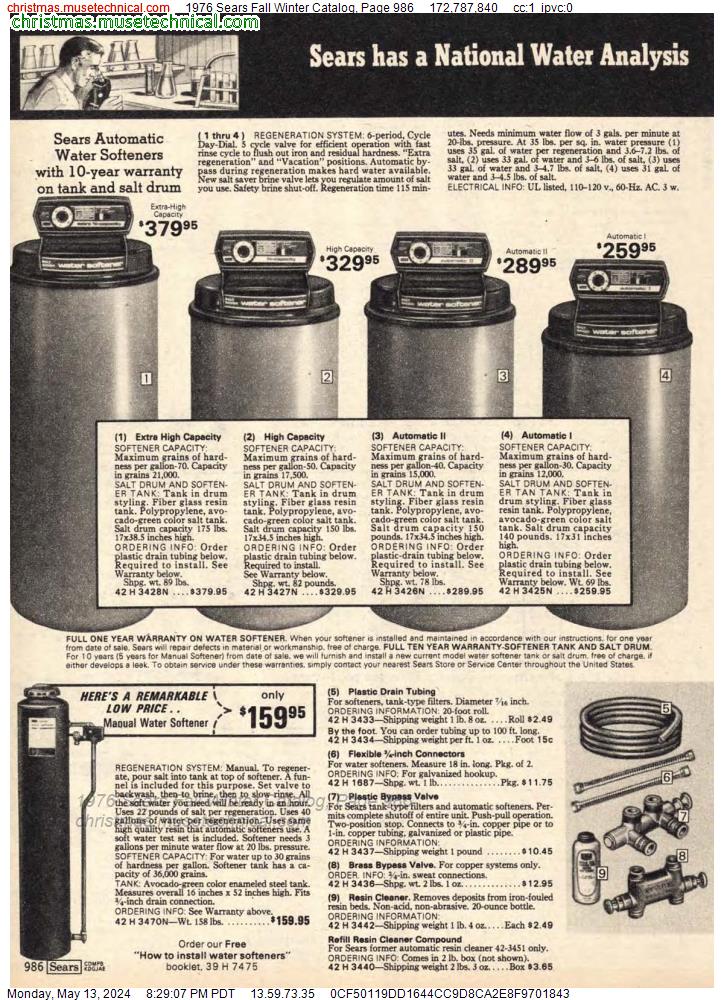 1976 Sears Fall Winter Catalog, Page 986