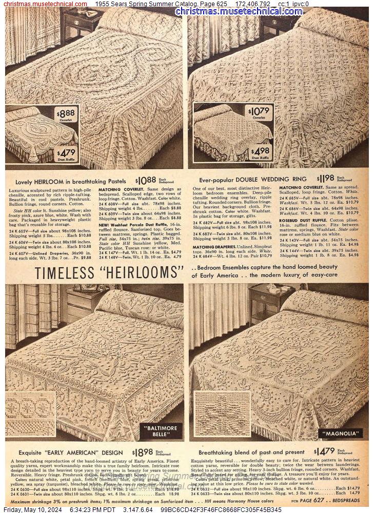 1955 Sears Spring Summer Catalog, Page 625