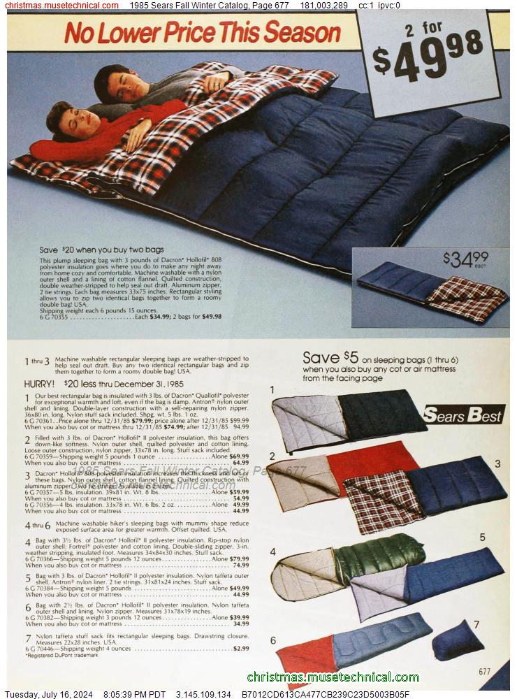 1985 Sears Fall Winter Catalog, Page 677