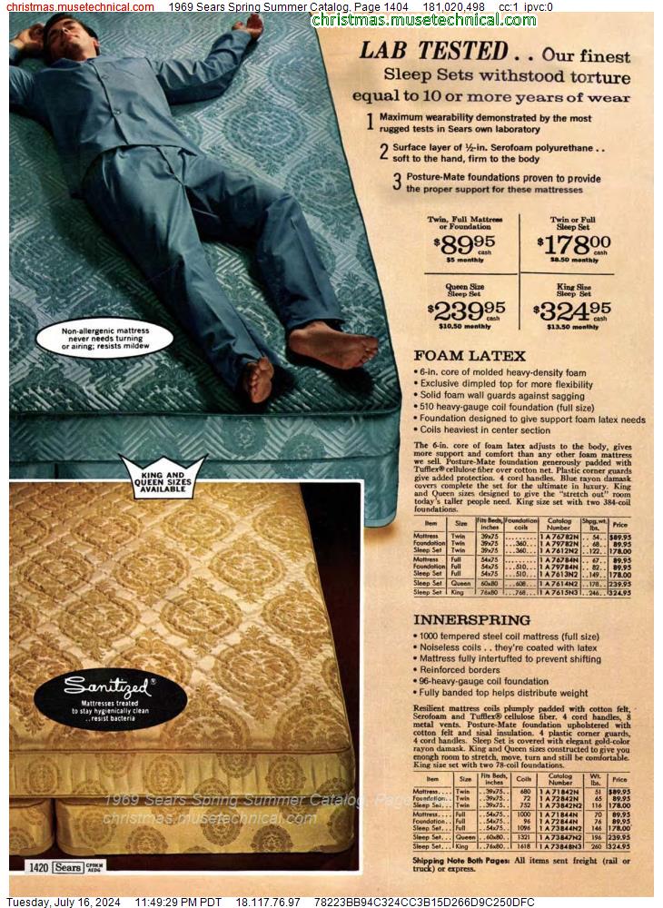 1969 Sears Spring Summer Catalog, Page 1404