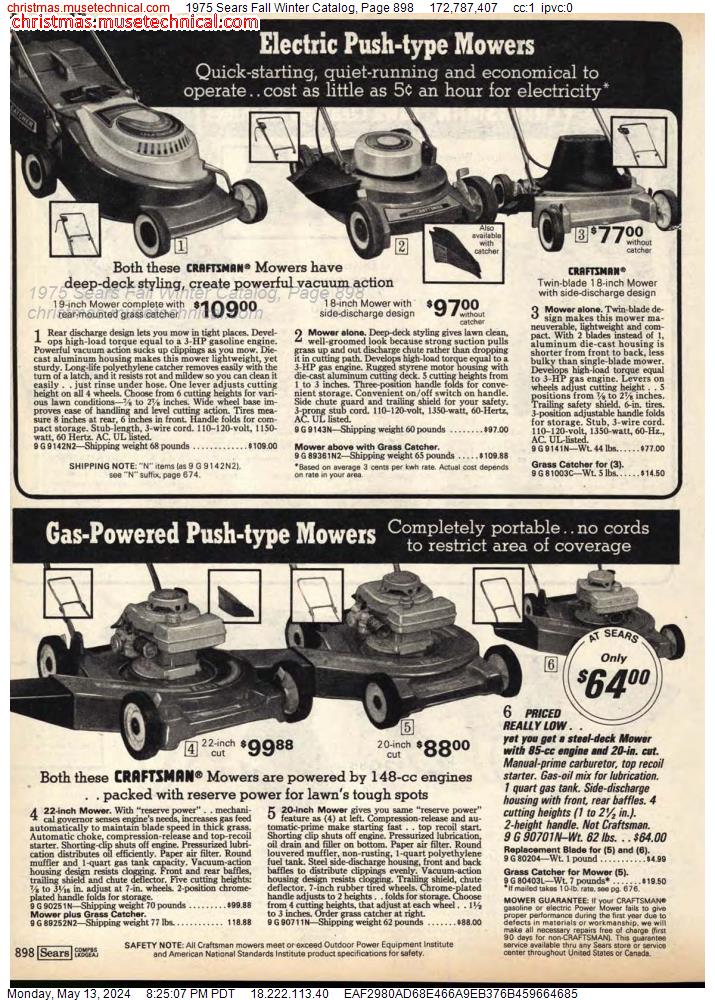 1975 Sears Fall Winter Catalog, Page 898