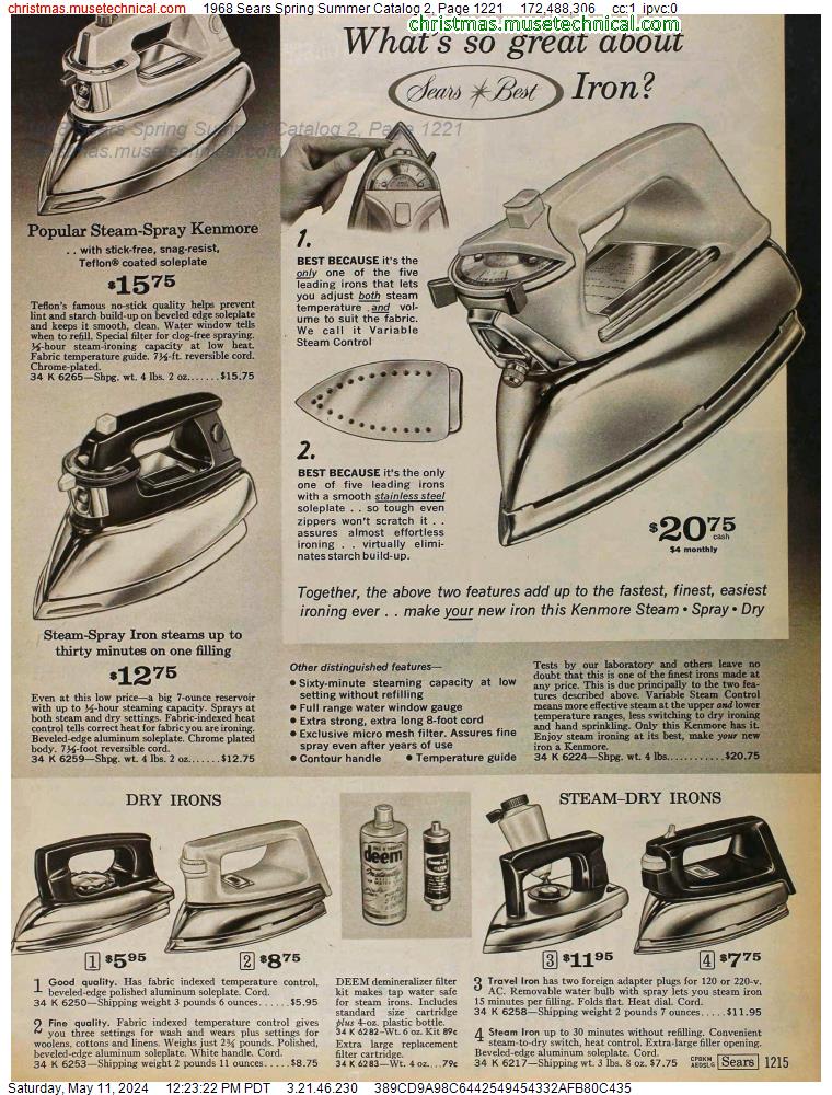 1968 Sears Spring Summer Catalog 2, Page 1221