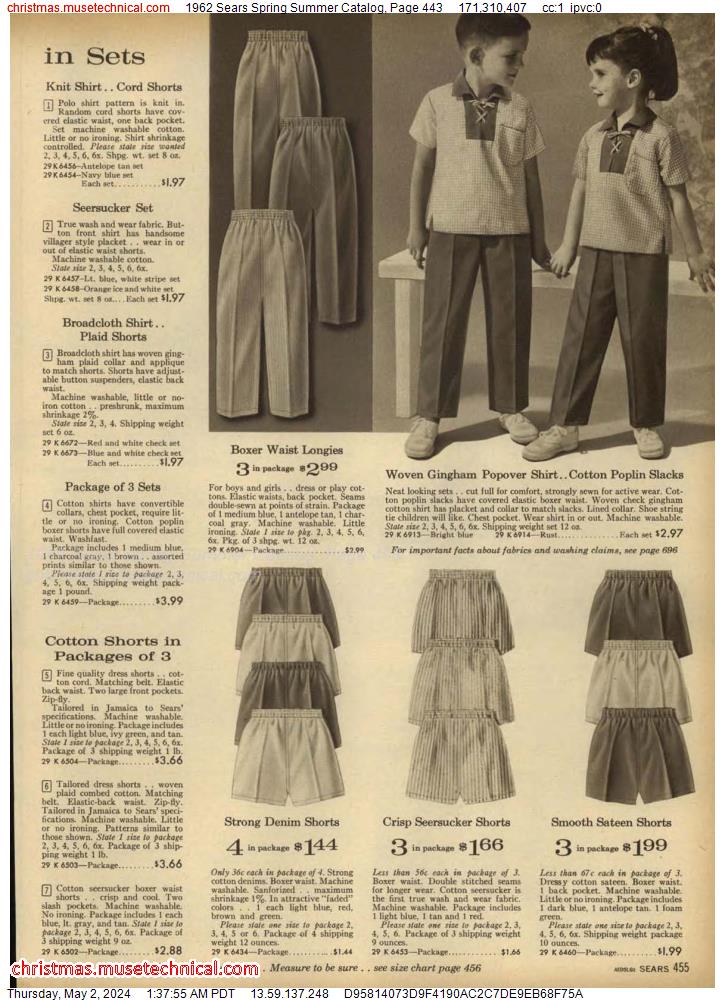 1962 Sears Spring Summer Catalog, Page 443