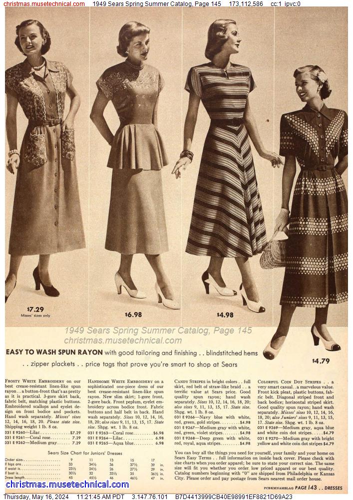 1949 Sears Spring Summer Catalog, Page 145