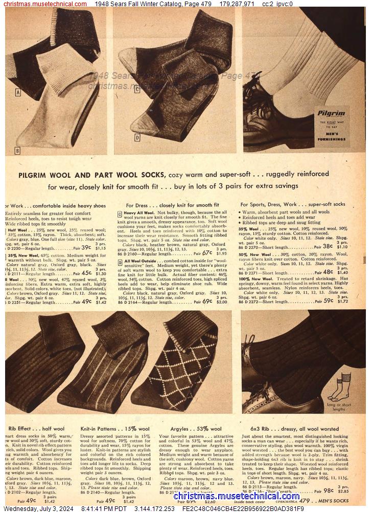 1948 Sears Fall Winter Catalog, Page 479