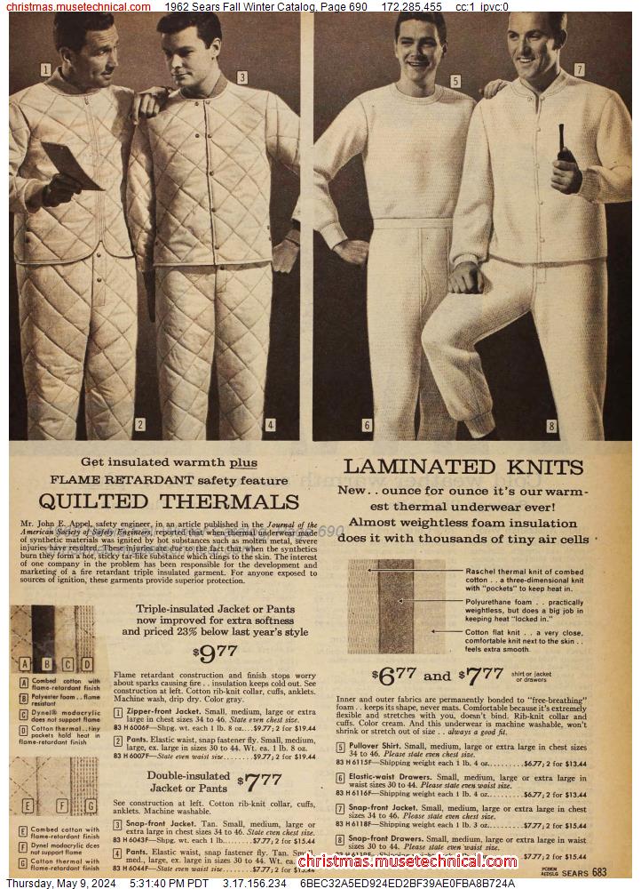 1962 Sears Fall Winter Catalog, Page 690