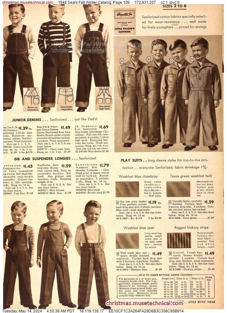 1948 Sears Fall Winter Catalog, Page 109