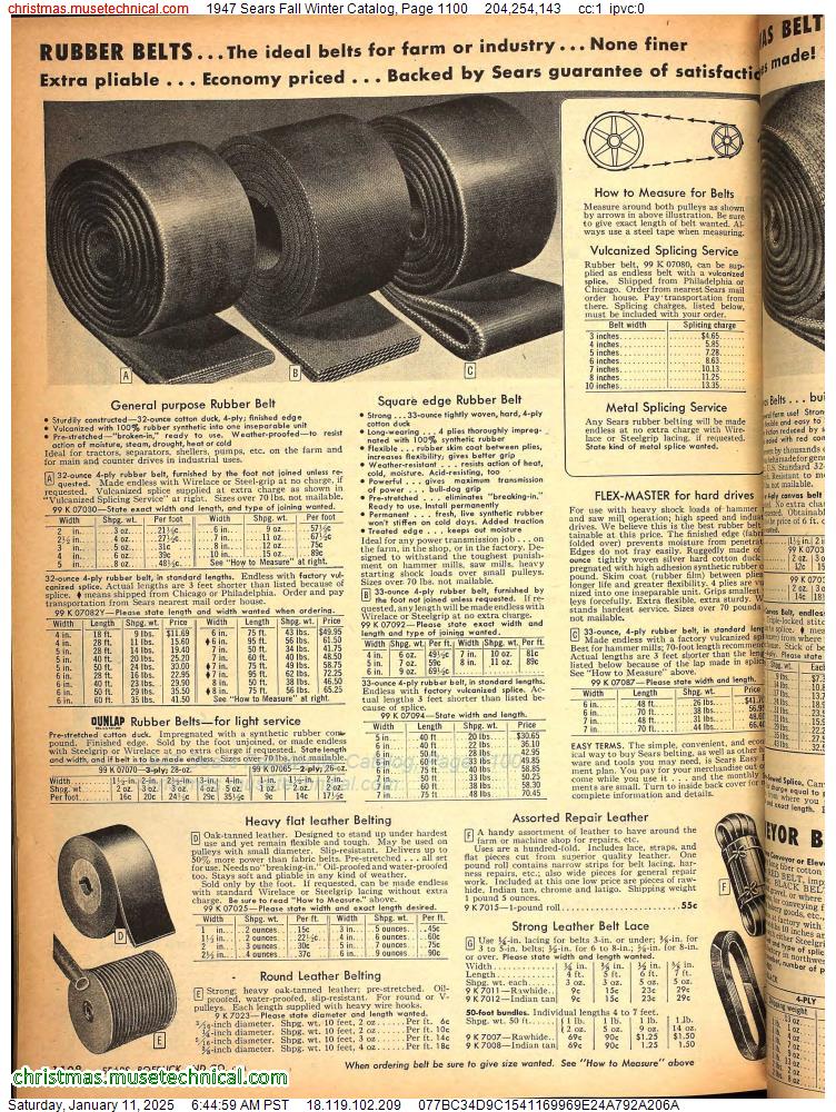 1947 Sears Fall Winter Catalog, Page 1100